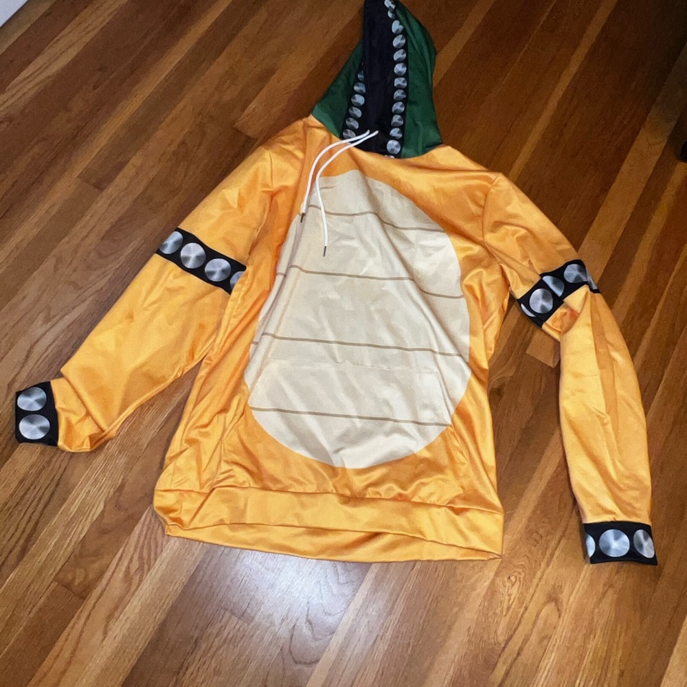 Adult Bowser Costume Hoodie - Yellow